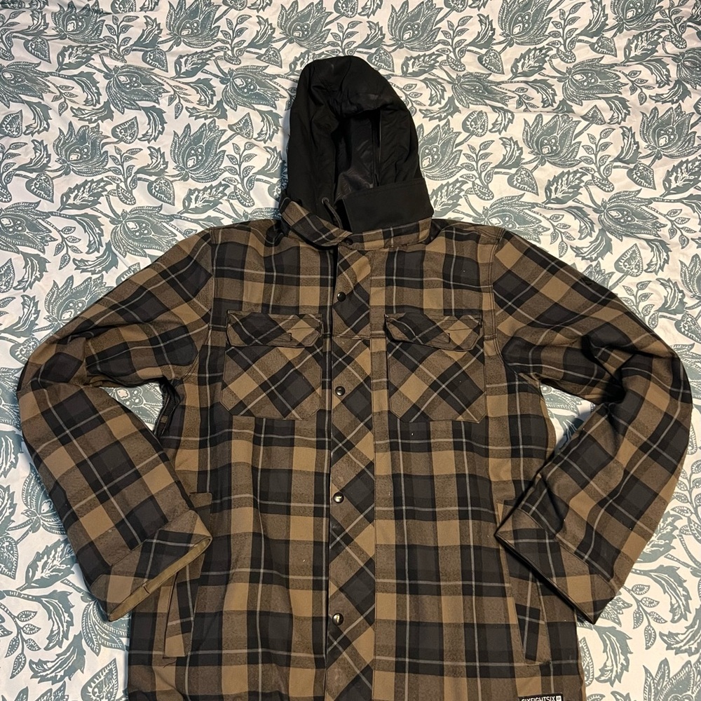 686- Plaid Hooded Jacket - Brown and Black